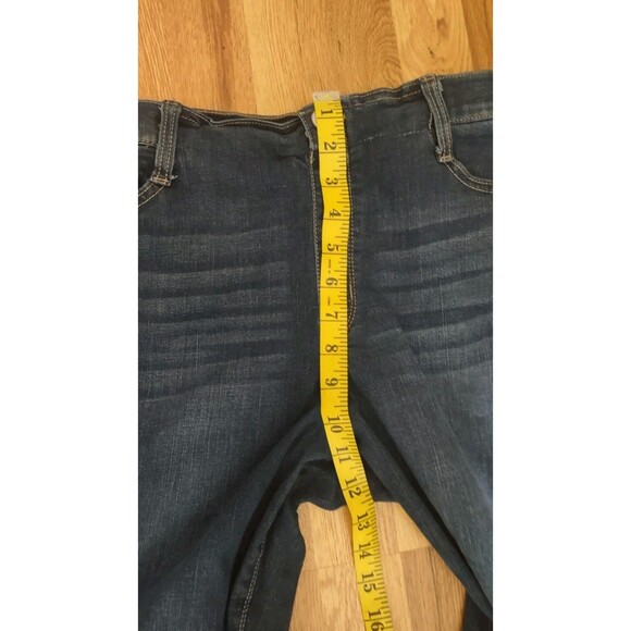 Bandolino Pull On Elastic Waist Boho 70s Retro Flared Side Slit Jeans Size 12 - Picture 6 of 7